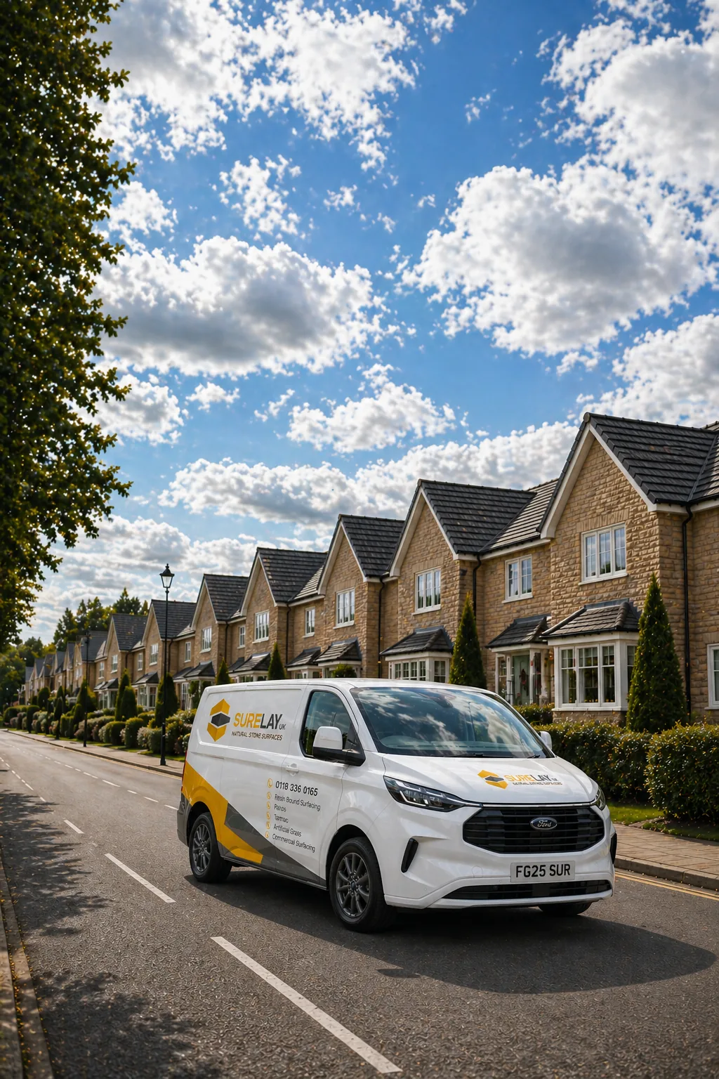 SureLay UK branded van on a residential driveway project